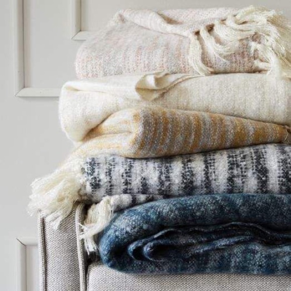 West Elm Coziest Throw Space Dye Blanket GREY
